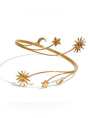 ✨ Celestial Sun & Moon Arm Cuff Bracelet ✨